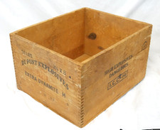 Caja de madera explosivos extra dinamita DuPont de colección 50 libras - 1 1/8 x 8