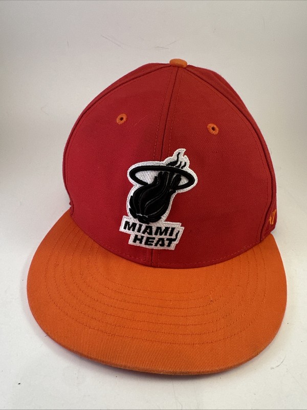 NBA Miami Heat HWC '47 Brand Big Shot Logo Flat Bill Snapback Red/Orange Cap