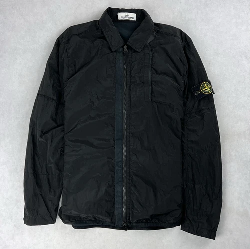 Sopracamicia Stone Island nylon metallo imbottito nero giacca cappotto medio 3838