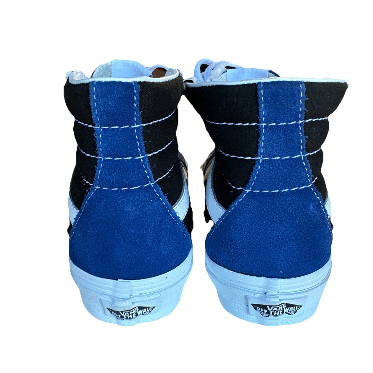 VANS Sk8-Hi Bolt Blue Black Men's Suede Canvas Skate Sneaker Size