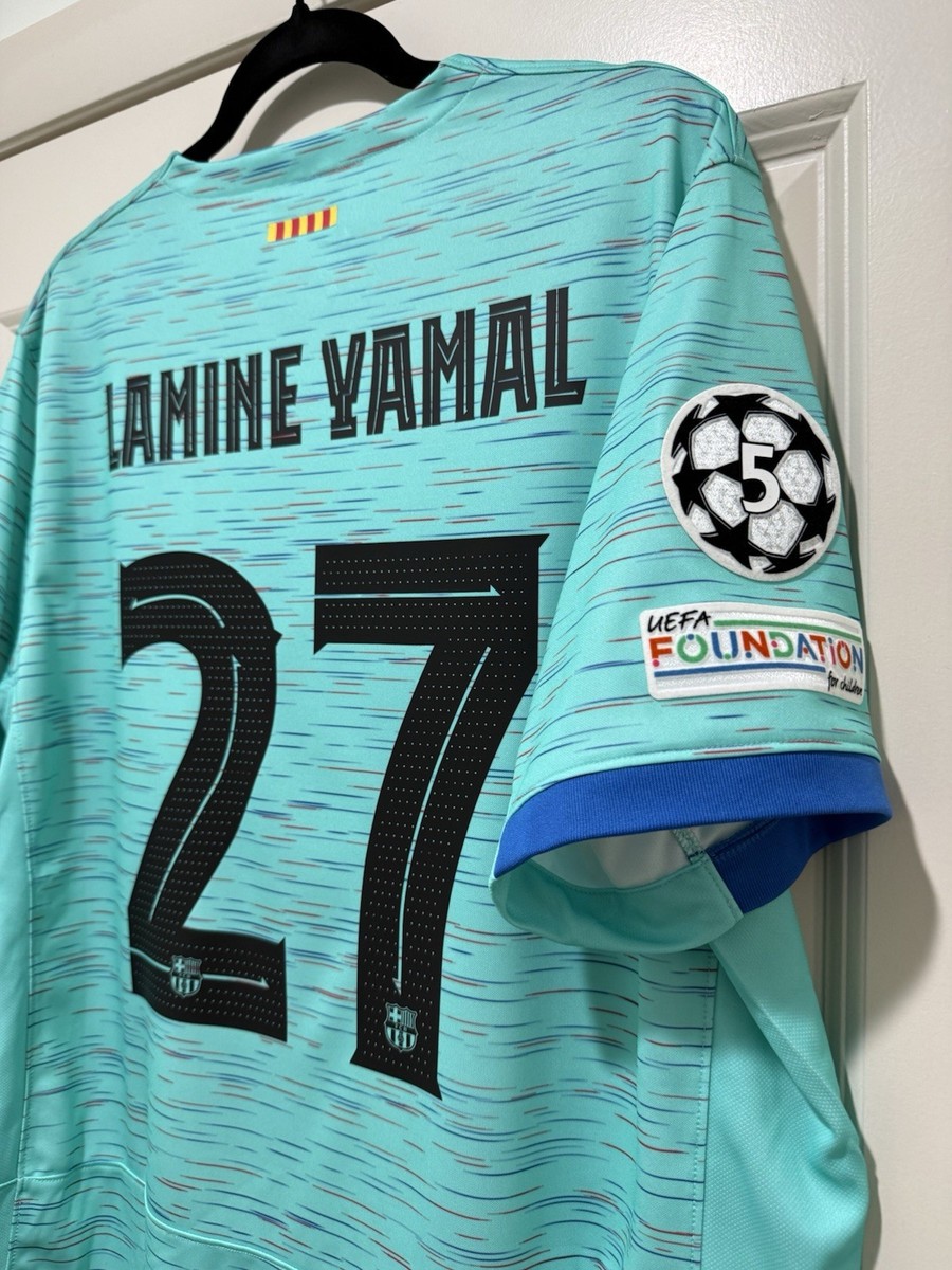 Lamine Yamal #27 Mens EXTRA LARGE Nike FC Barcelona Third STADIUM