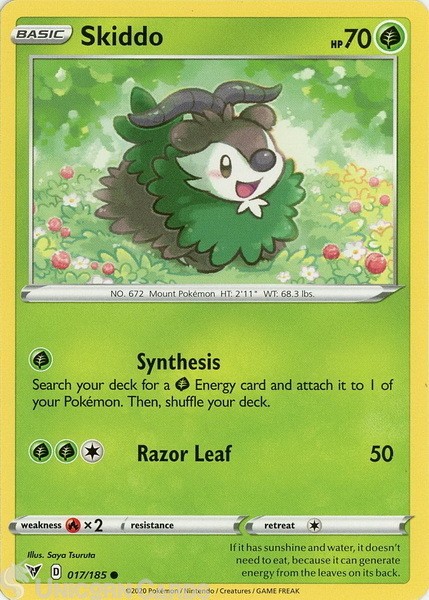 Skiddo 017/185 Common Mint Pokemon Card ::