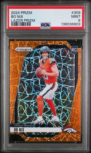 2024 PANINI PRIZM #309 BO NIX LAZER PRIZM (RC) PSA 9 Mint