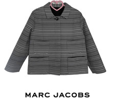 Marc Jacobs Black White Elegant Cocktail Formal Striped Blazer Made in Italy 10
