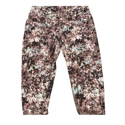 RBX Women's 3XL Floral Capri Leggings High Rise Stretch Athletic Workout Pants