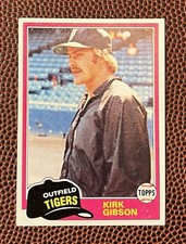 1981 TOPPS #315    KIRK GIBSON    TIGERS   ROOKIE CARD  GREAT CENTERING