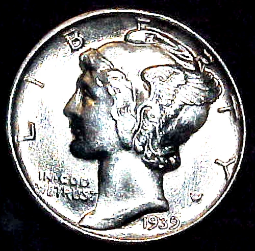 1939 MERCURY DIME.....GEM BU.....FREE SHIPPING!.....MIN. BID .01 & NO RESERVE!