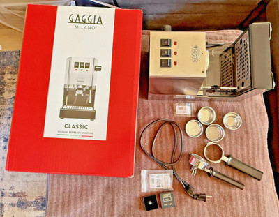 Gaggia Classic Pro Stainless Steel Espresso Machine + Upgrades and Accessories