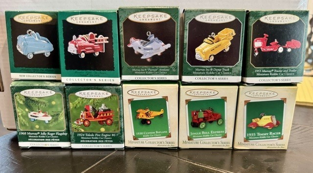 Hallmark Keepsake Miniature Kiddie Car Classics Lot of 10