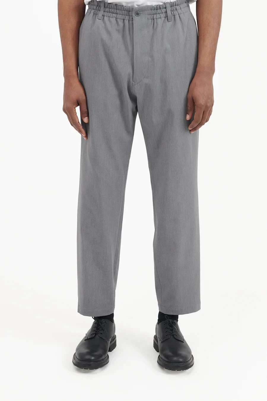 SAGE DE CRET MEDIUM GREY PE/RA 2 WAY STRETCH TAPERED LEG MENS PANT MADE IN JAPAN