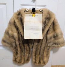 Stola in visone zaffiro naturale anni 50, elegante scialle con certificato. Di Valutazione/Autentico