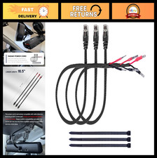 16.5" Radar Detector Hardwire Power Cord Set of 3 - Inline Fuse, Mirror Wire Plu
