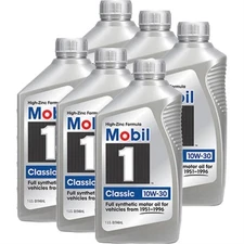 Mobil 1 128287 Classic Car Hi-Zinc 10W30 Full Synthetic Oil, 6 Qt