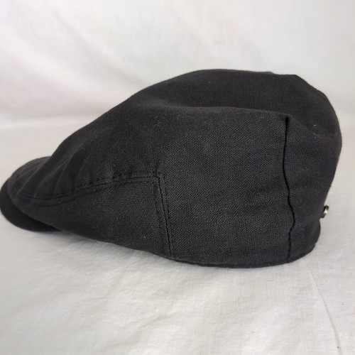 Gorra plana Stetson sombrero de conductor newsboy cabbie negro lino para hombre L XL  - Imagen 4 de 11