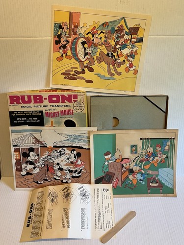 Vintage 1964 Mickey Mouse Rub-Ons magic picture transfers Hasbro #2751 - Picture 9 of 13