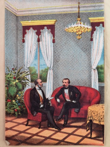 Chromolithograph from 1888. First meeting of the Prince = Regents of Prussia m
