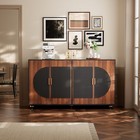 Fluted Buffet Cabinet Sideboard Wood TV Stand Storage Cabinet For Home Decor — photo 3