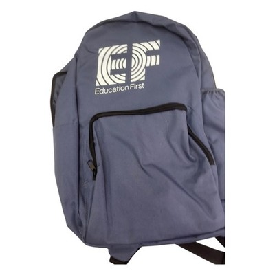 EF Education First Backpack Blue Canvas School Travel Bag Adjustable Straps