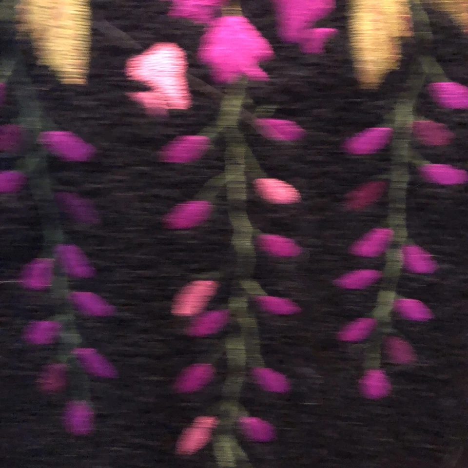 Abrigo Vintage Negro Bordado Floral 3/4 pulgadas Talla 2x Foto 3 de 4