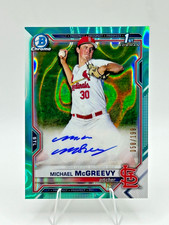 Michael McGreevy 2021 Bowman Chrome Draft Autographs Aqua Lava Refractor #58/199