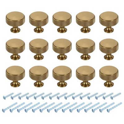 15Pcs Round Cabinet Knobs,  1.2'' x 1.04'' Cabinet Handles, Champagne