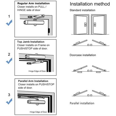 Adjustable Spring Door Closer - Commercial Grade