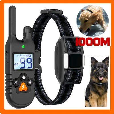 MARKENLOS Remote Electric Pet Dog Training Collar LCD Shock Anti Bark Rechargeable -1000M!