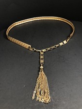 Vintage Napier Gold Tone Bikini Chain Belt With Tassel 25 -32