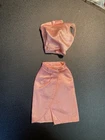Vintage Barbie Mattel 1963 Pink Silver Sparkle Top + Wrap Skirt VG