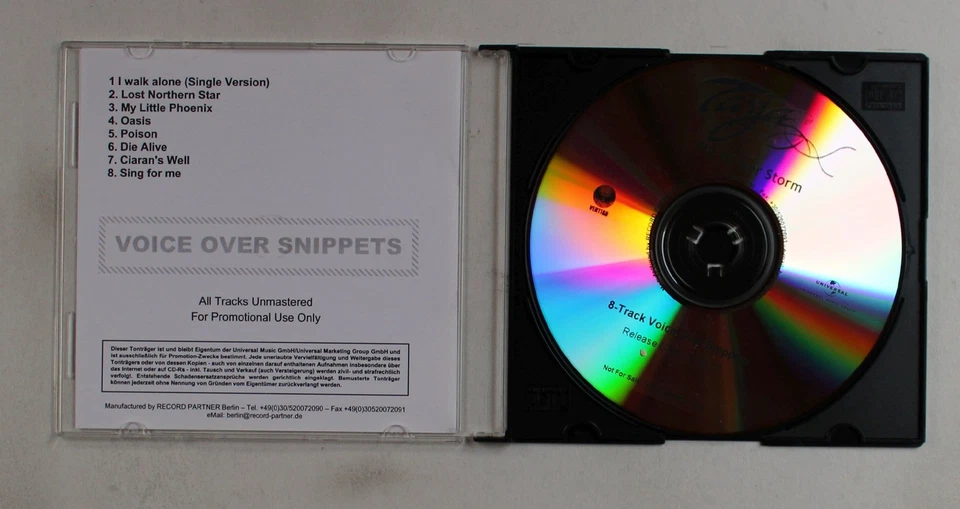 Tarja Turunen My Winter Storm - 8-Track Voice Over Snippets GER Adv CDR 2007