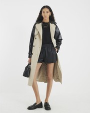 River Island Womens Longline Coat in Beige (Polka dot) Size M