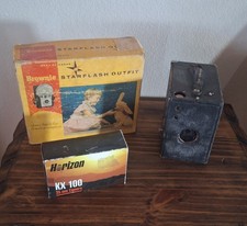 Lot Of 3 Vintage Cameras 1 New In Package, 2 Used, Kewpie, Kodak, Horizon