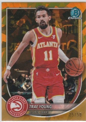 Trae Young 2025-26 Bowman Chrome Sapphire Edition Gold Refractor (25/50) #83