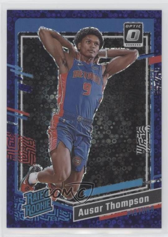 2023-24 Donruss Optic Fast Break Purple Prizm 16/99 Ausar Thompson Rookie RC v9t