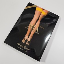 Honey Birdette Mia Buttercup Yellow Seamed Stay-Up Stockings Thigh Highs Size S