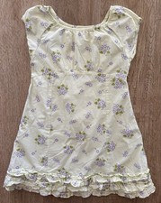 Vtg Gymboree Tea Party 2003 Dress Green Lavender Floral Ruffle Hem Easter XL 6
