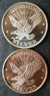 Two 1987 Sunshine Mining 1oz Silver Eagle Rounds