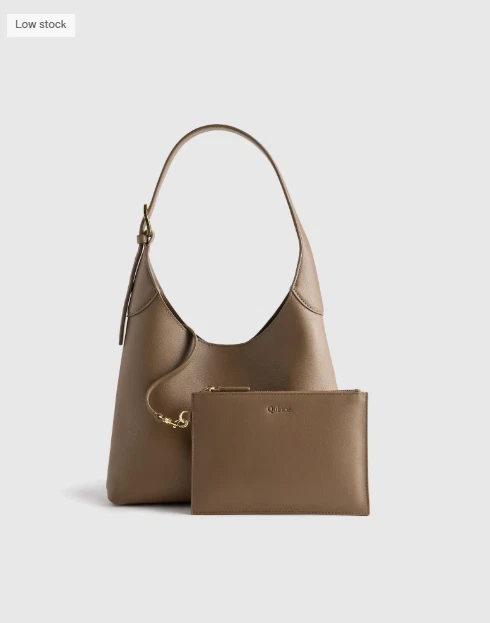 NWT QUINCE FULL GRAIN LEATHER SMALL SHOULDER BAG DEEP TAUPE HANDBAG MSRP $144