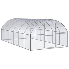 Chicken Coop Silver Galvanized Steel Large Durable Chicken Coop