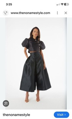 The No Name Style Wide Satin Pants Champagne Wide Leg Asymmetrical Uk 14/US 12