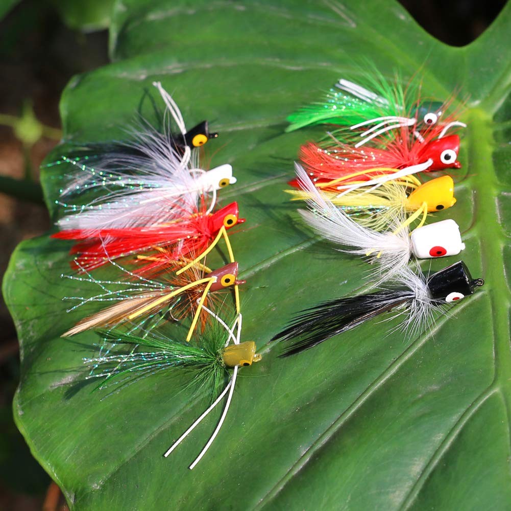 Fly Fishing Poppers Lures for Bass Panfish Flies Topwater Popper for Crappie ... - Image 8