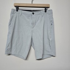 VUORI Mens Aim Chino Short Size 31 Flat Front 8 Inch Inseam Unlined Gray V368