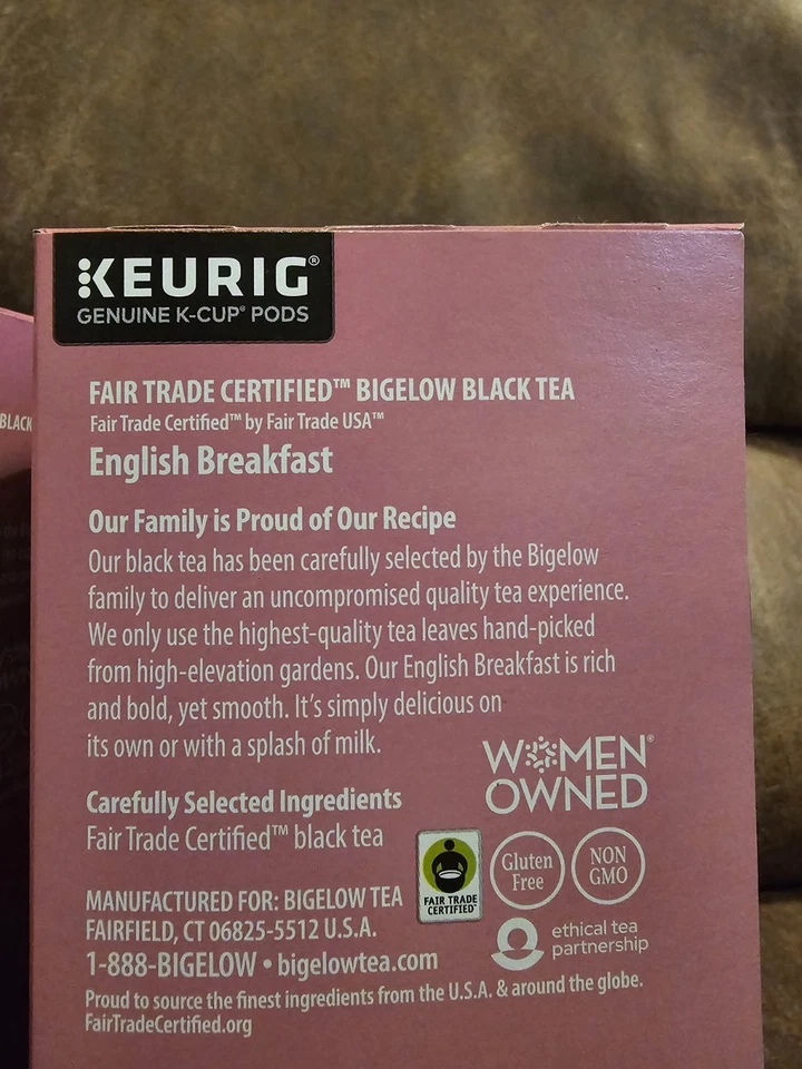 3 boxed New/ Exp. Date 2028 24ct Bigelow Black Tea K Cups Kuerig 75 cups incl. - Image 2 of 3