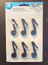 1992 Wilton Musical Notes Birthday Candles Cake Toppers, Set Of 6  Sealed 1992