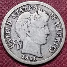 1896 S Barber Dime 10c Better Grade #96689