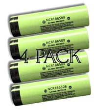 PANASONIC Compatible NCR18650B 3450mAh 10A Flat 4-Pack
