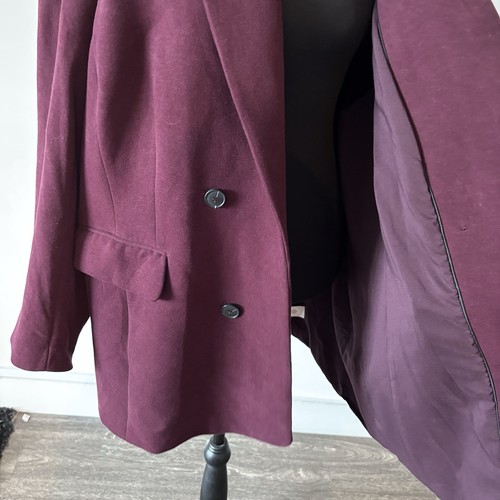 Talbots Open Front Sports Coat Women’s 20 W PLUS Burgundy Office Professional - Picture 5 of 13