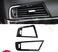 For BMW 5 Series 2011-16 Black Wood Grain Front Side Vent Overlay Cover Trim 2P