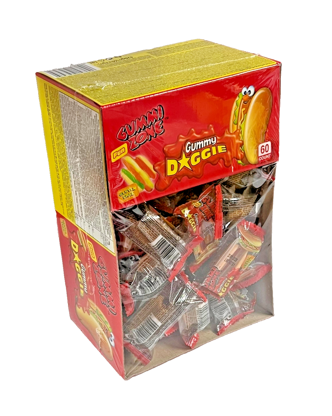 Gummi Zone x60 Gummy Doggie Mini Sweets Novelty Candy Sealed Trade Box - New
