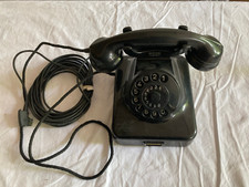 Old Telephone Bakelite W-48 أسود Dial Post مكتب قديم للمقتنيات 1952